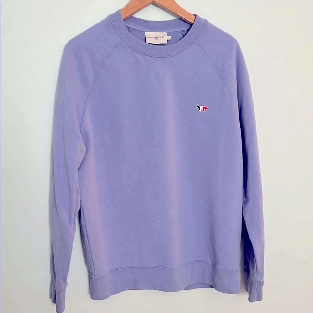 MAISON KITSUNE Light Purple Crewneck Sweater